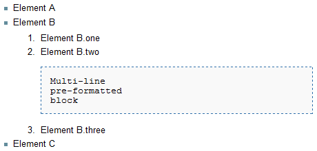 Multi-Line Pre-Formatted Text Example